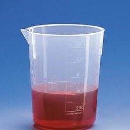 Beaker, 100 ml, low form, stackable, plastic